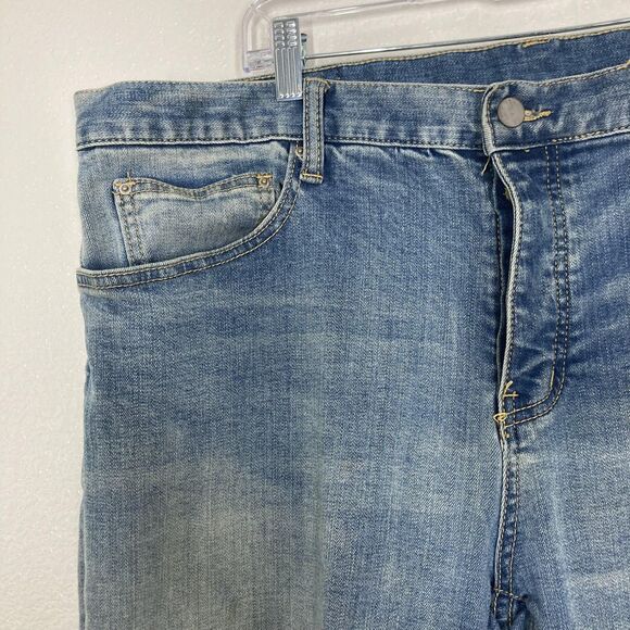 mnml Jeans Mens 40 Blue Light Wash Skinny Tapered Ankle Zip Button Fly Stretch - Picture 7 of 16